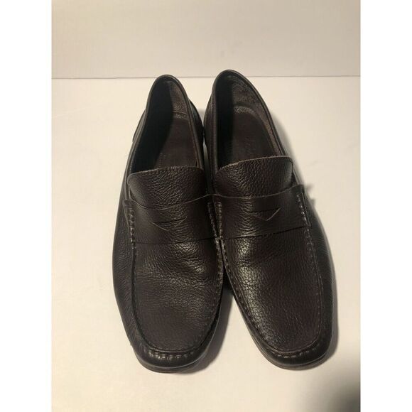 Sandrino By Sandro Moscoloni Placido Leather Penny Loafers 10.5D Shoes Brown - Picture 3 of 16
